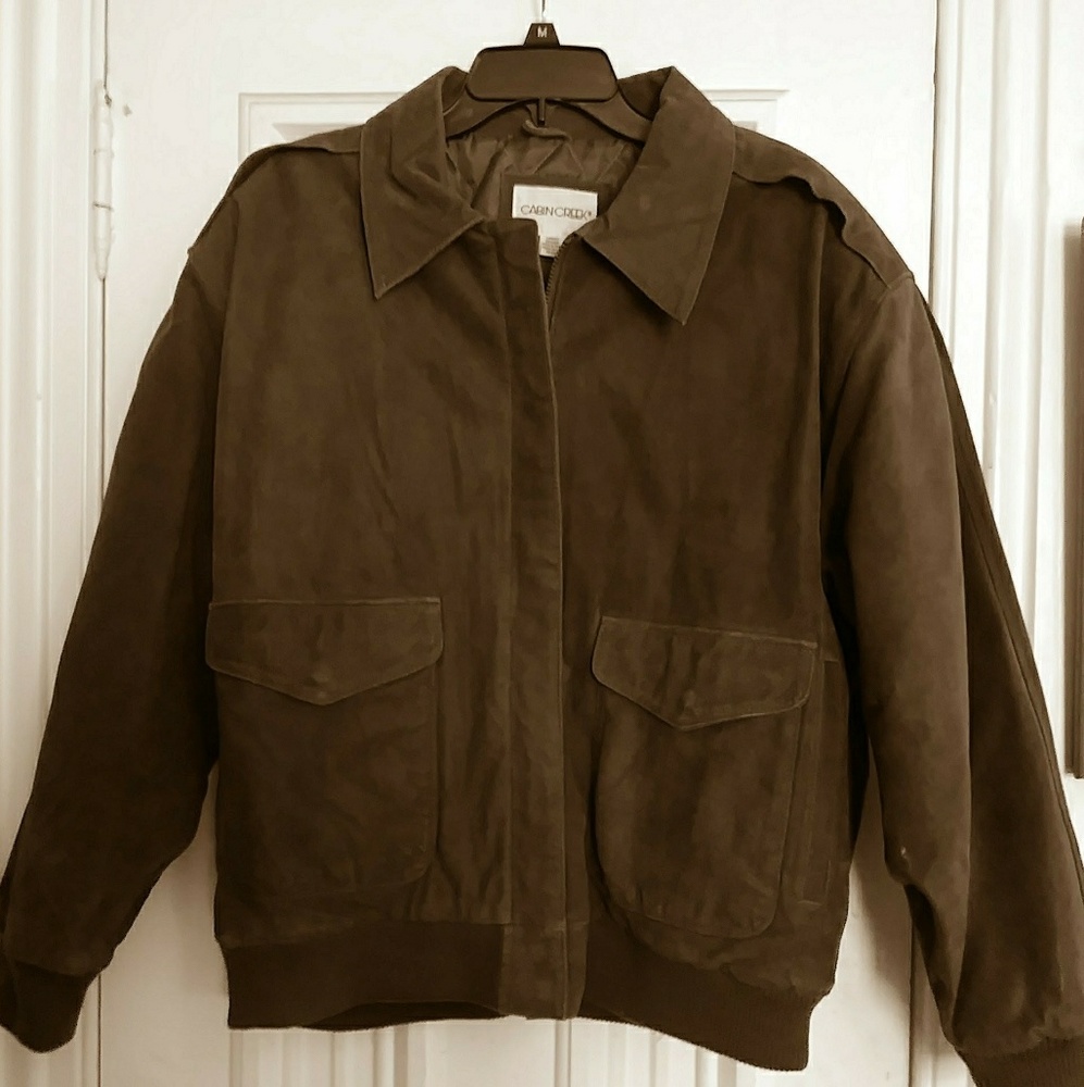 Vintage Cabin Creek genuine leather Lg bomber